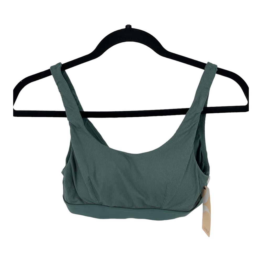 Lively Bra The RIbbed Scoop back bralette green Small S